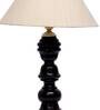 Athens Beige Fabric Shade Night Lamp With Wood Base