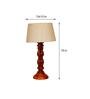 Naeva Beige Fabric Shade Night Lamp With Wood Base