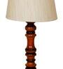 Chicago Beige Fabric Shade Night Lamp With Wood Base