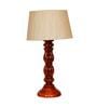 Naeva Beige Fabric Shade Night Lamp With Wood Base