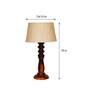 Imprisoned Beige Fabric Shade Night Lamp With Wood Base
