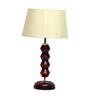 Bastian Beige Fabric Shade Night Lamp With Wood Base