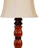 Hubert Beige Fabric Shade Night Lamp With Wood Base