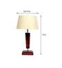 Magalie Beige Fabric Shade Night Lamp With Wood Base