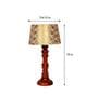 Lense Beige Fabric Shade Night Lamp With Wood Base
