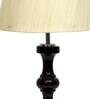 Eros Beige Fabric Shade Night Lamp With Wood Base