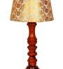 Arrow Beige Fabric Shade Night Lamp With Wood Base