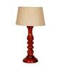 Venice Beige Fabric Shade Night Lamp With Wood Base