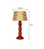 Designer Beige Fabric Shade Night Lamp With Wood Base