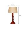 Kevin Beige Fabric Shade Night Lamp With Wood Base