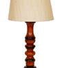 Fondi Beige Fabric Shade Night Lamp With Wood Base