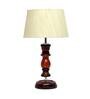 Durham Beige Fabric Shade Night Lamp With Wood Base