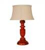 Knepp Beige Fabric Shade Night Lamp With Wood Base
