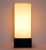 Creative Beige Fabric Shade Table Lamp With Wood Base