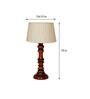 Chicago Beige Fabric Shade Night Lamp With Wood Base