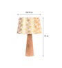 Designeer Beige Fabric Shade Night Lamp With Wood Base