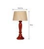 Planck Beige Fabric Shade Night Lamp With Wood Base