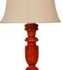 Knepp Beige Fabric Shade Night Lamp With Wood Base