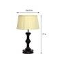 Algae Beige Fabric Shade Night Lamp With Wood Base