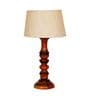 Fondi Beige Fabric Shade Night Lamp With Wood Base