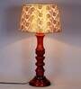 Arrow Beige Fabric Shade Night Lamp With Wood Base