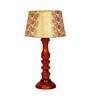 Arrow Beige Fabric Shade Night Lamp With Wood Base