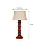 Hubert Beige Fabric Shade Night Lamp With Wood Base