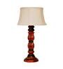 Hubert Beige Fabric Shade Night Lamp With Wood Base