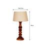 Fondi Beige Fabric Shade Night Lamp With Wood Base