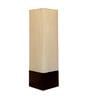Sloping Beige Fabric Shade Table Lamp With Wood Base