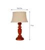 Knepp Beige Fabric Shade Night Lamp With Wood Base