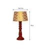 Maloto Beige Fabric Shade Night Lamp With Wood Base