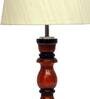 Durham Beige Fabric Shade Night Lamp With Wood Base