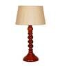 Kevin Beige Fabric Shade Night Lamp With Wood Base