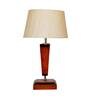 Fergal Beige Fabric Shade Night Lamp With Wood Base