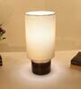 Beige Shade Table Lamp With Wooden Base
