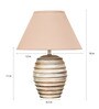 Gilford Beige Cottan Fabric Shade Night Lamp With Wood Base