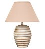 Gilford Beige Cottan Fabric Shade Night Lamp With Wood Base