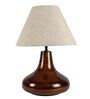 Kilda Beige Cotton Shade Night Lamp With Mango wood Base