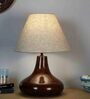 Kilda Beige Cotton Shade Night Lamp With Mango wood Base