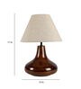 Kilda Beige Cotton Shade Night Lamp With Mango wood Base