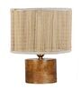 Beige Shade Table Lamp With Wood Base