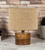Beige Shade Table Lamp With Wood Base
