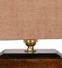 Beige Shade Table Lamp With Wood Base