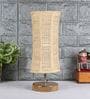 Fergal Beige Bamboo Shade Table Lamp With Wood Base