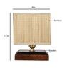 Pisa Beige Bamboo Shade Night Lamp With Wood Base