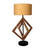 Beige Shade Table Lamp With Wood Base