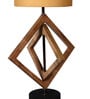 Beige Shade Table Lamp With Wood Base