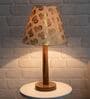 Beige Shade Table Lamp With Wooden Base