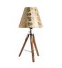 Beige Shade Table Lamp With Wooden Base
